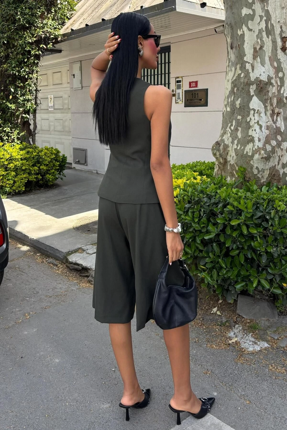 Kadın Çağla Yeşili Viskon Midi İkili Takım