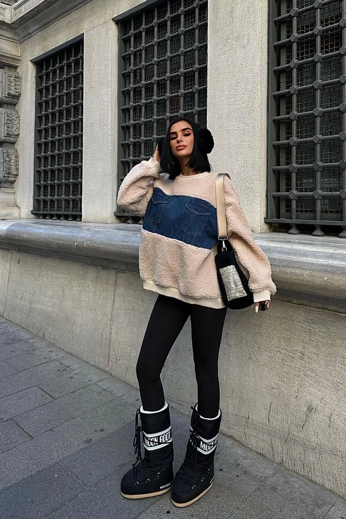 Kadın Taş Polyester Bisiklet Yaka Uzun Kollu Sweatshirt