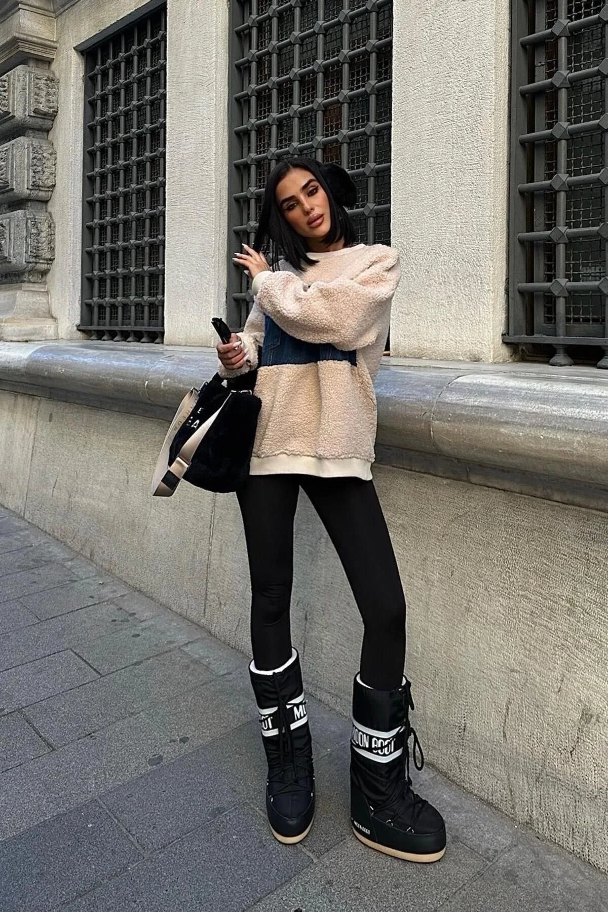 Kadın Taş Polyester Bisiklet Yaka Uzun Kollu Sweatshirt