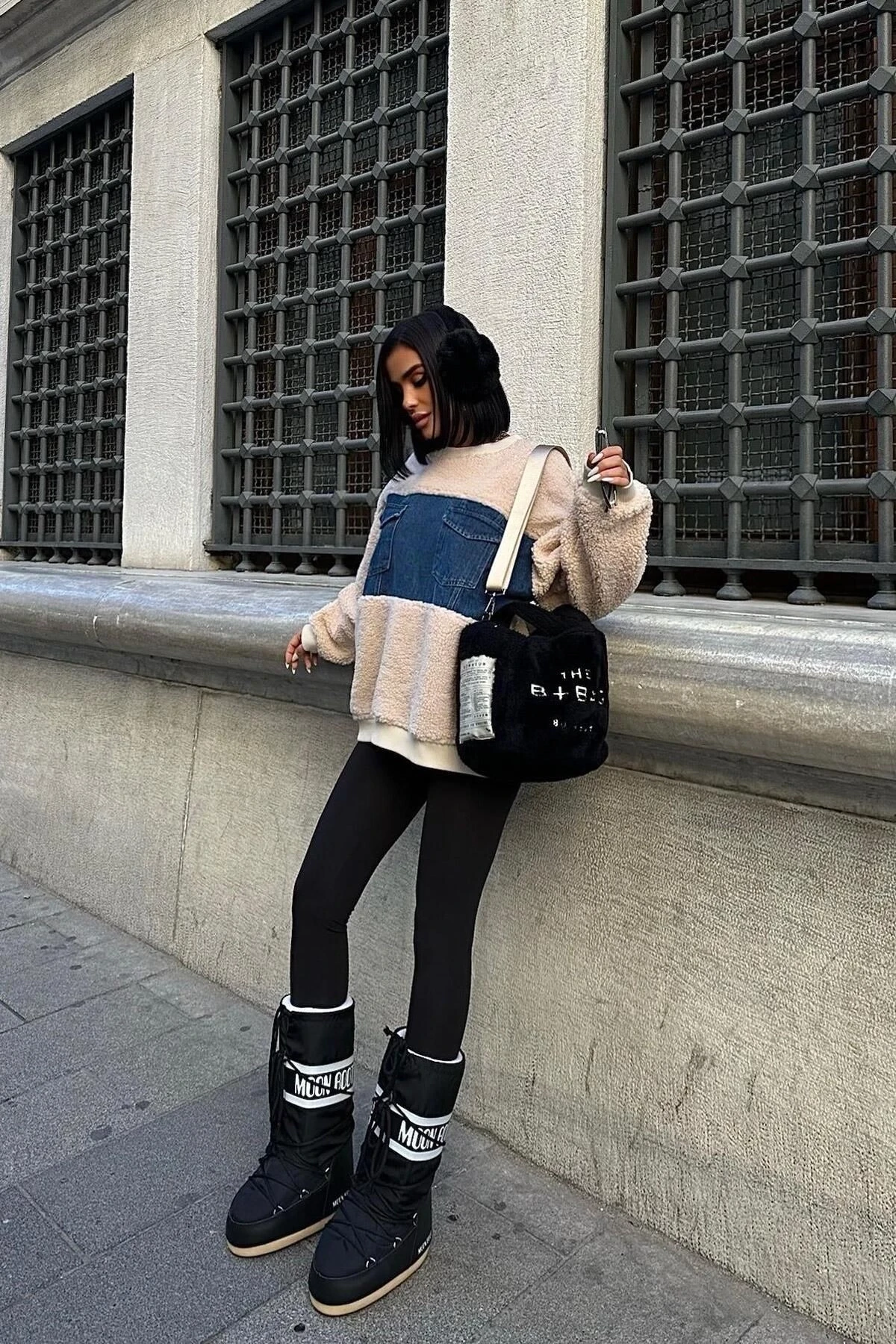 Kadın Taş Polyester Bisiklet Yaka Uzun Kollu Sweatshirt