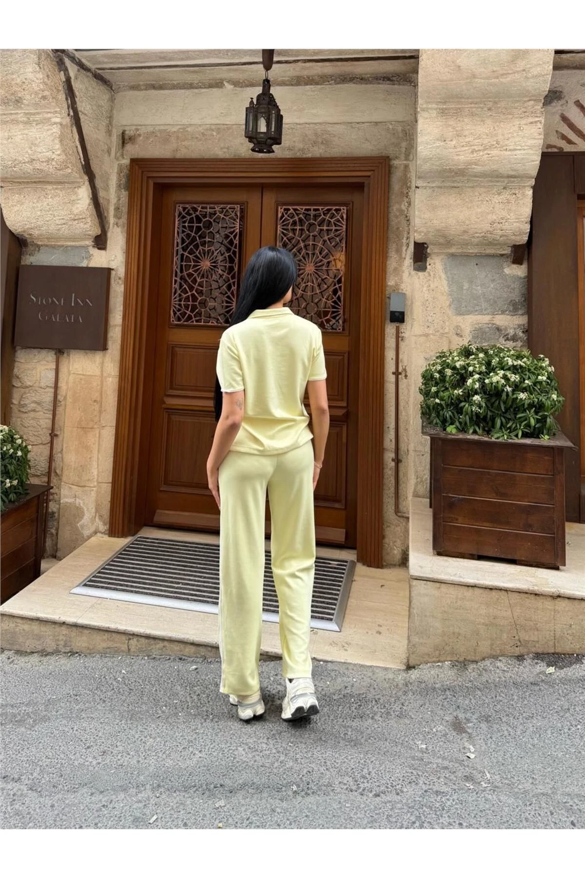 Sarı Polyester Elastan Polo Yaka Takım