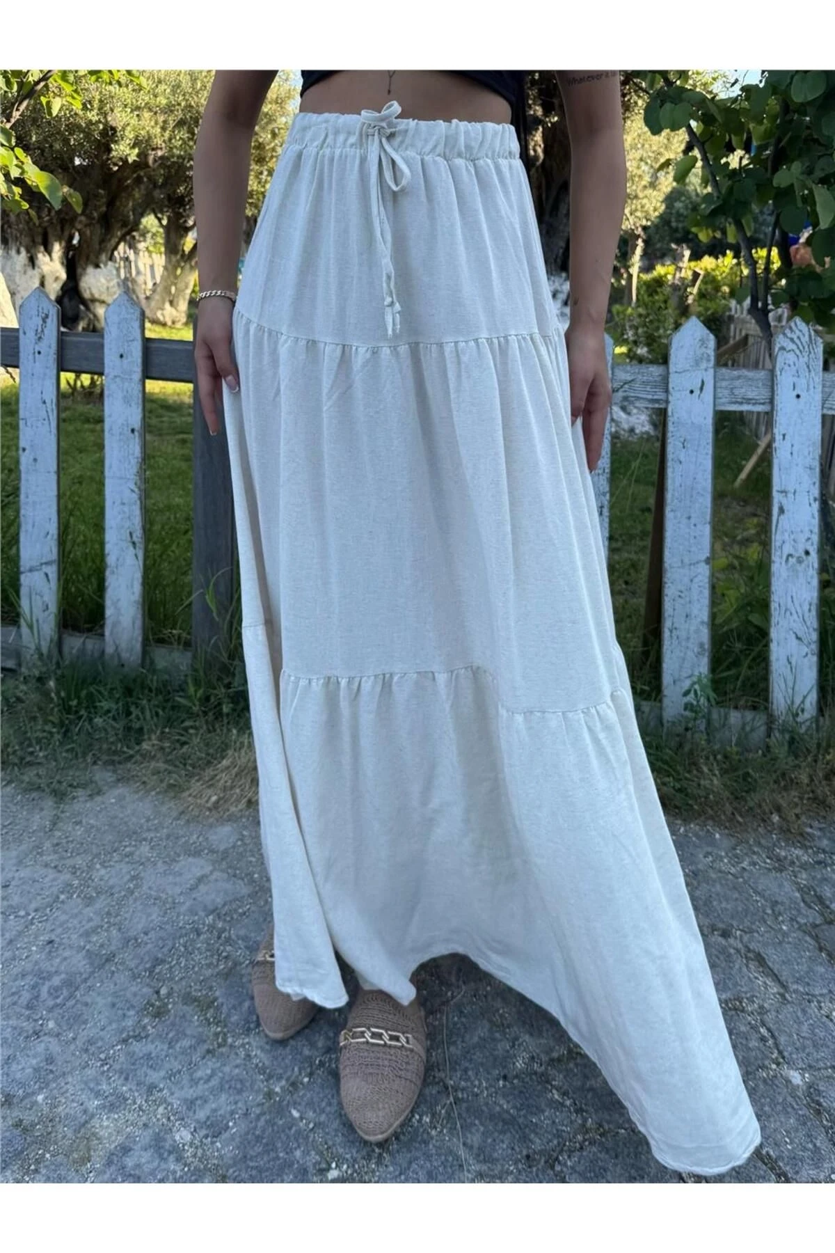 Taş Beli Lastikli Etek