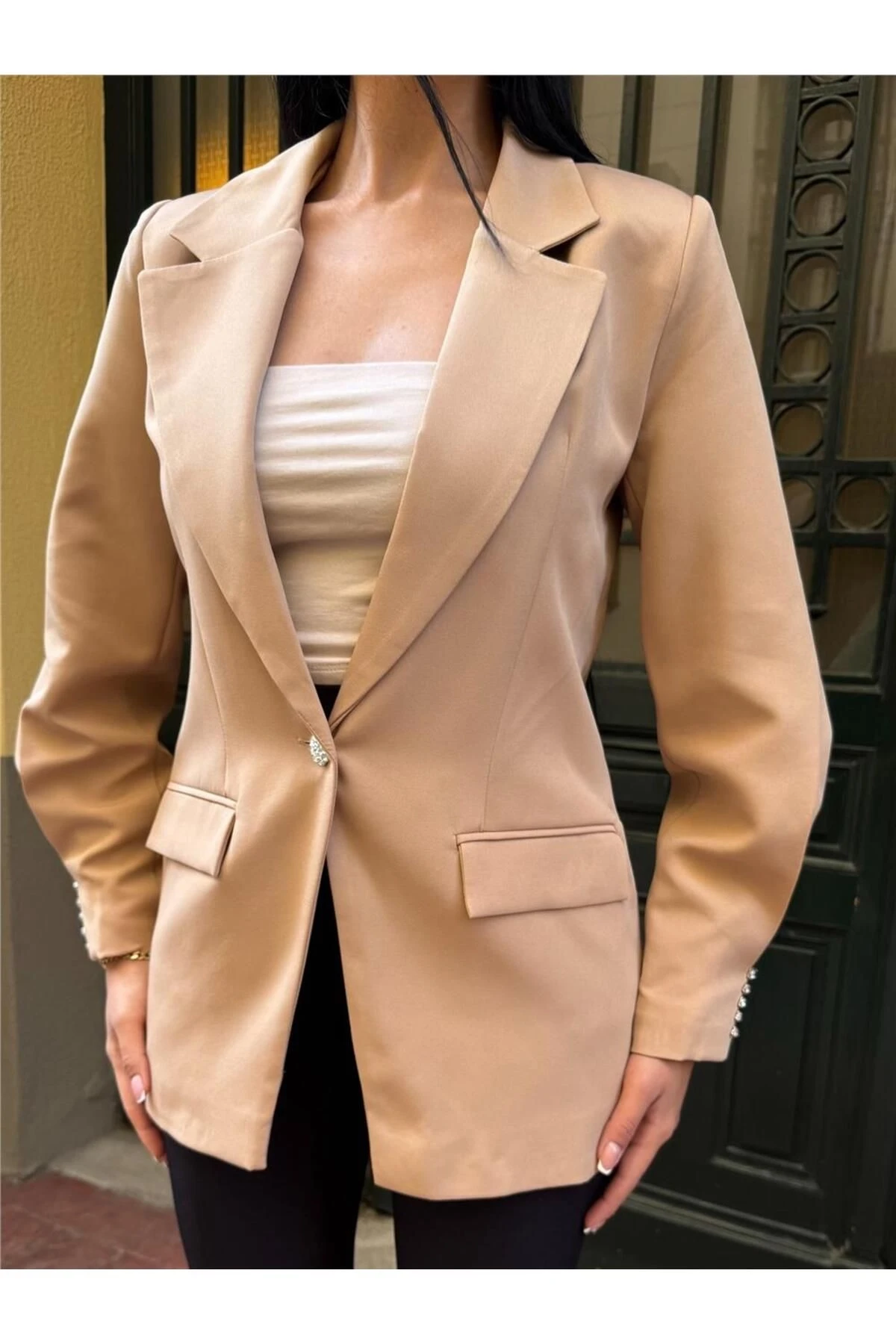 Taş Koton Viskon Kolu Taşlı Ceket