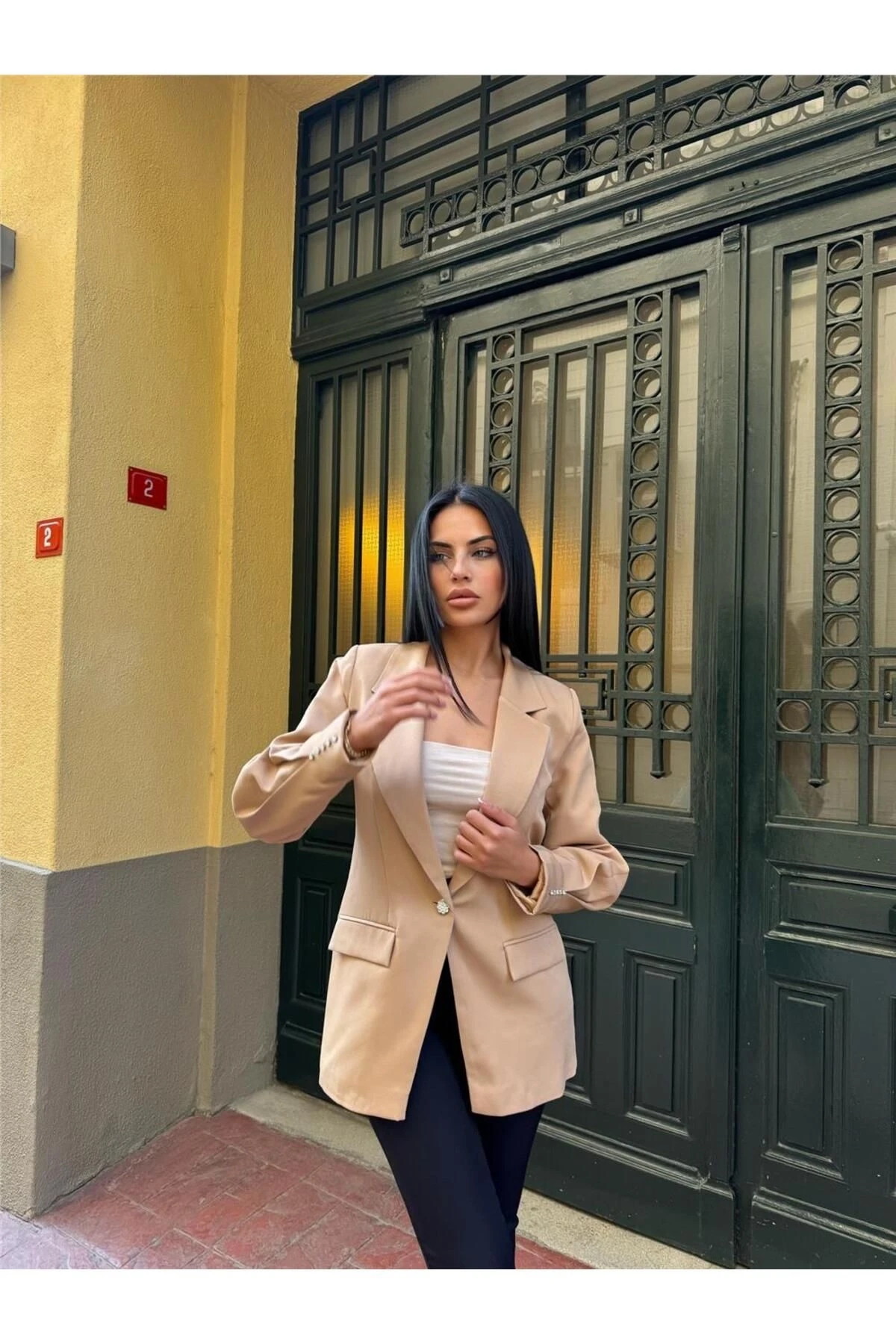 Taş Koton Viskon Kolu Taşlı Ceket