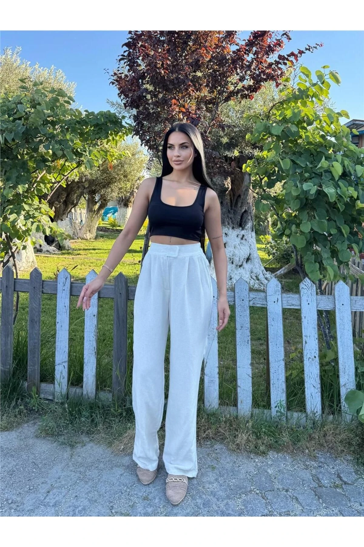 Taş Palazzo Beli Cırtlı Pantolon