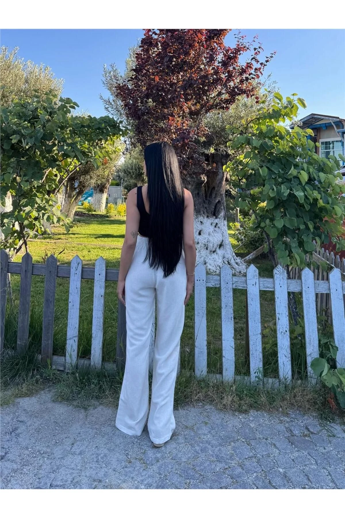 Taş Palazzo Beli Cırtlı Pantolon