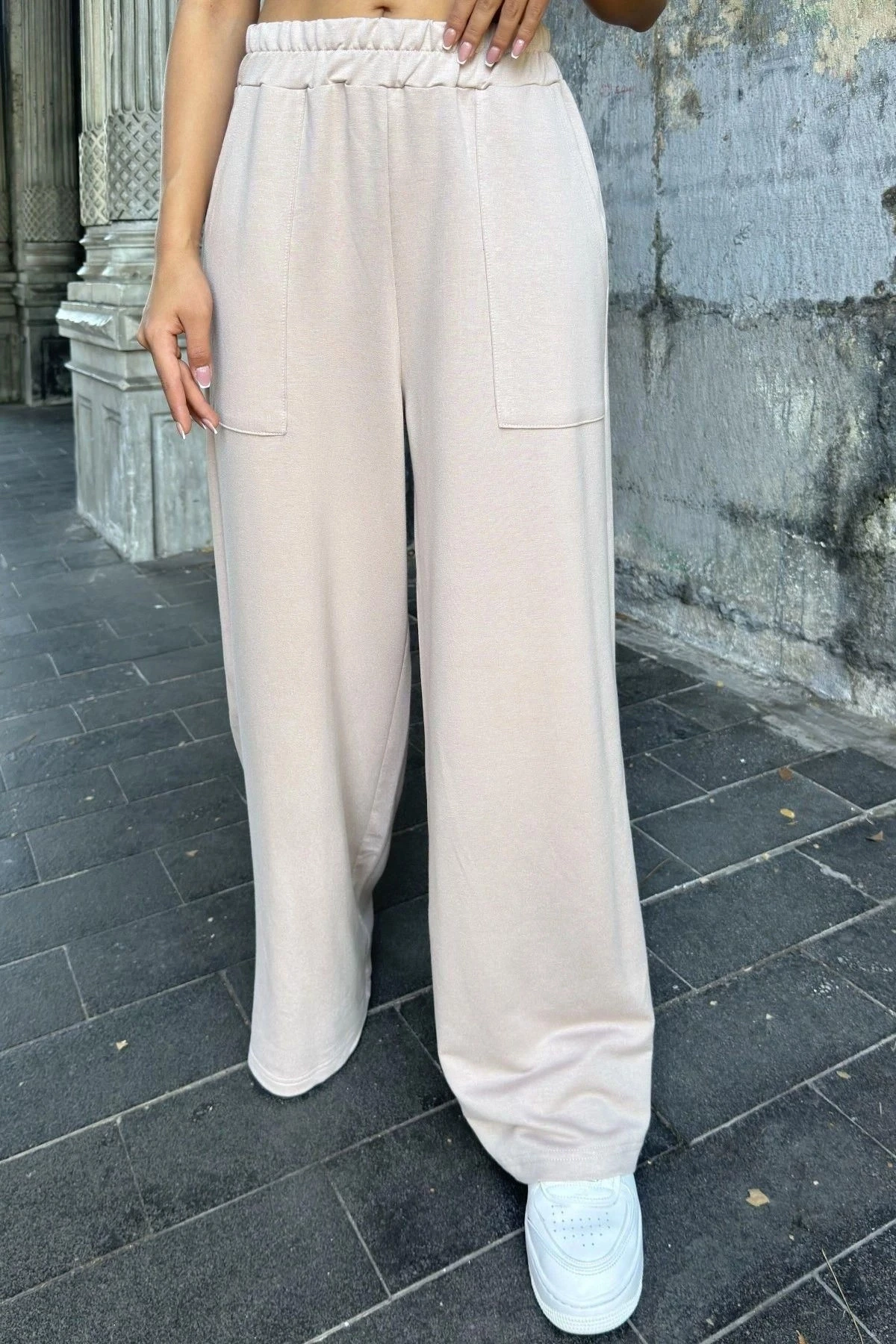 Vizon Beli Lastikli, Cepli, Bol Paça, Salaş Pantolon