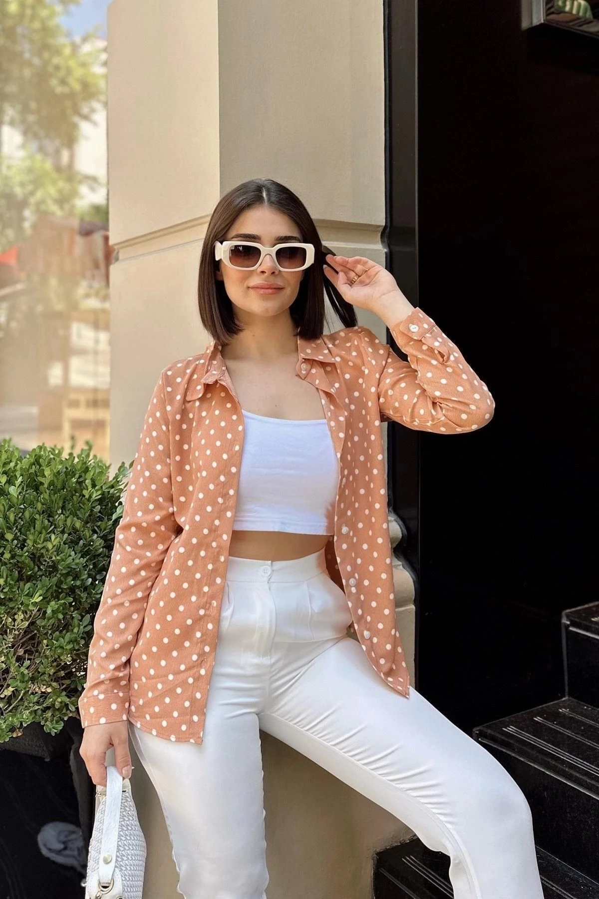 Somon Klasik Yaka, Uzun Kol, Digital Baskılı Kumaş, Regular Kalıp/Kesim, Gömlek