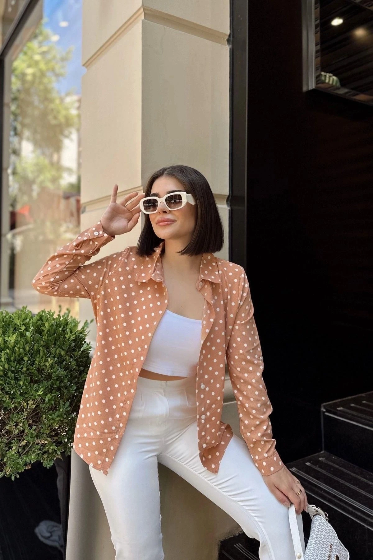 Somon Klasik Yaka, Uzun Kol, Digital Baskılı Kumaş, Regular Kalıp/Kesim, Gömlek