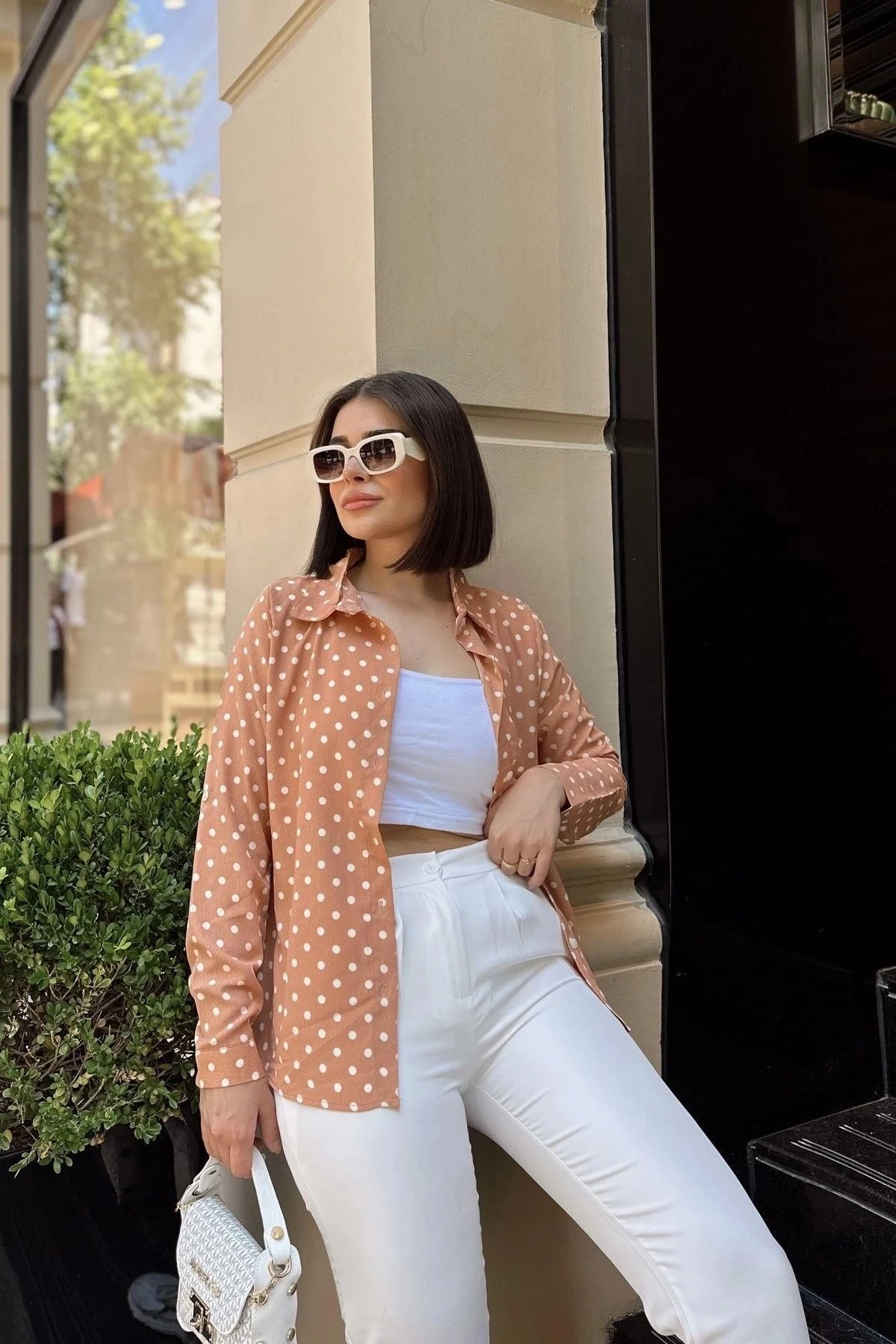 Somon Klasik Yaka, Uzun Kol, Digital Baskılı Kumaş, Regular Kalıp/Kesim, Gömlek