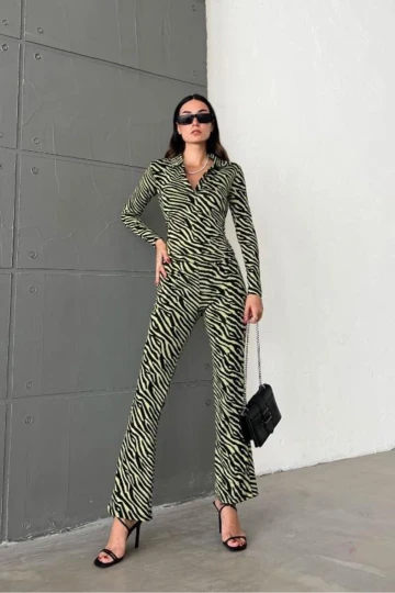 Kadın MULTI Polo Yaka Polyester Desenli Dokuma Takım